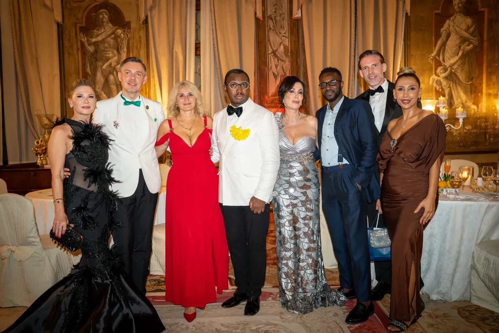 Alisa Roever, Alessandro Bressanello and Nadine Ahmad at the Royal Gentlemen Club Gala and Congress Awards with Oliver Weber Collection